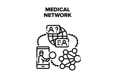 Medical Network Vector Concept Black Illustration