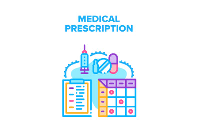 Medical Pills Prescription Vector Concept Color