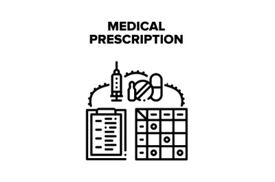 Medical Pills Prescription Vector Concept