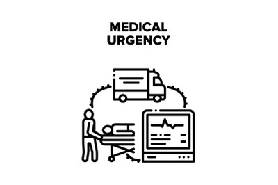 Medical Urgency Vector Black Illustration