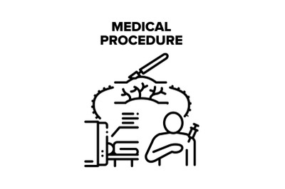 Medical Procedure Treatment Vector Black Illustration