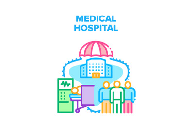 Medical Hospital Vector Concept Color Illustration