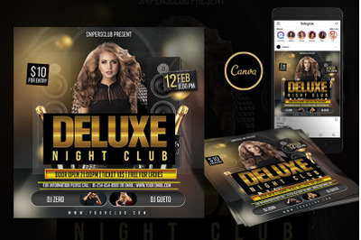 Deluxe Night Club Event Flyer Canva Template
