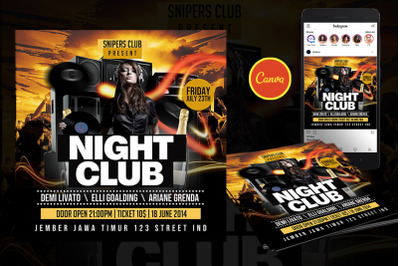 Distortion Party Event Flyer Canva Template