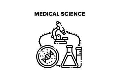 Medical Science Vector Black Illustration