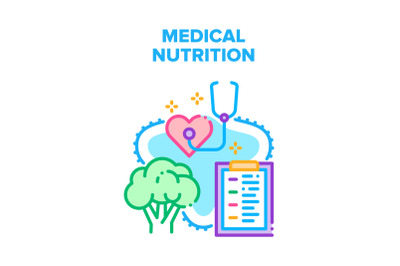 Medical Healthy Nutrition Vector Concept Color