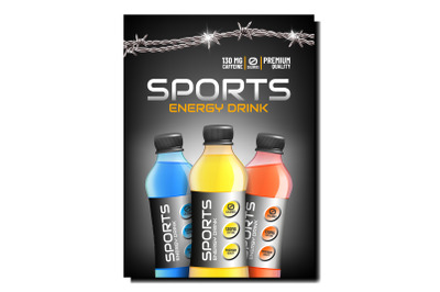 Sports Energy Drink Creative Promo Banner Vector