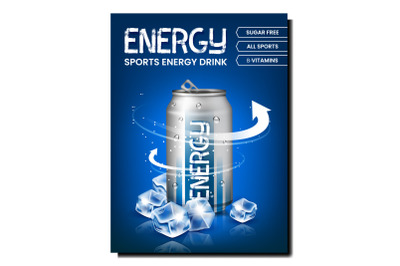 Sports Energy Drink Promotional Poster Vector