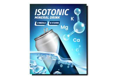 Isotonic Mineral Water Promotional Banner Vector