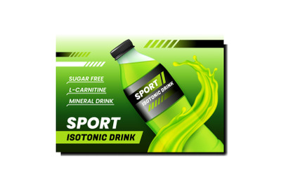 Sport Isotonic Drink Promotional Poster Vector