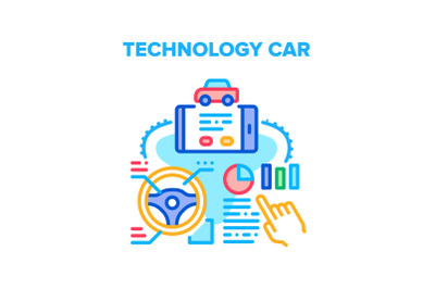 Technology Car Vector Concept Color Illustration