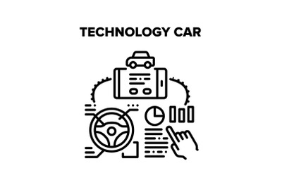 Technology Car Vector Black Illustration