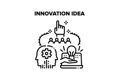 Innovation Idea Vector Black Illustration