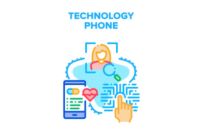 Technology Phone Vector Concept Color Illustration