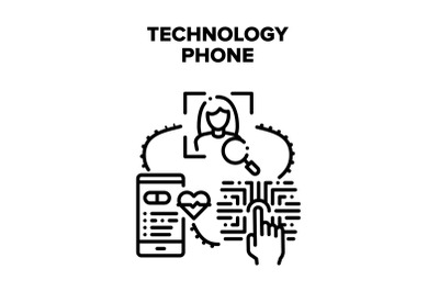 Technology Phone Vector Black Illustration