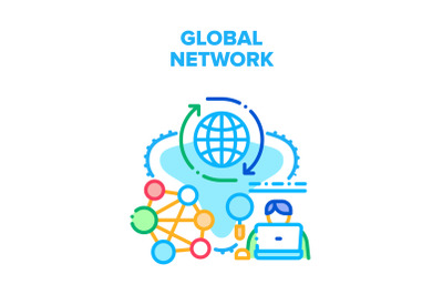 Global Network Vector Concept Color Illustration