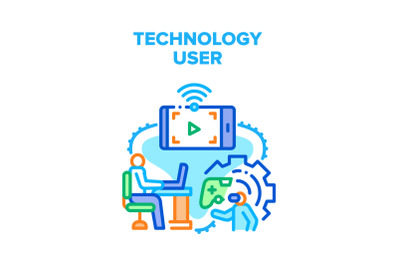 Technology User Vector Concept Color Illustration