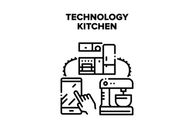 Technology Kitchen Equipment Vector Black Illustration