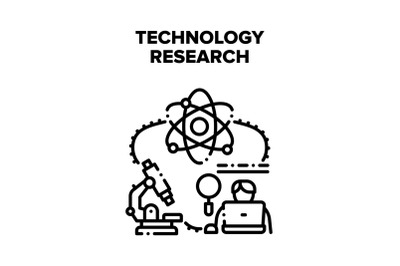 Technology Research Science Vector Black Illustration