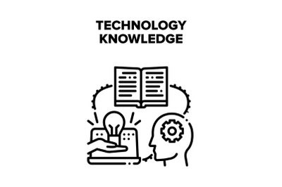 Technology Knowledge Seminar Vector Black Illustration