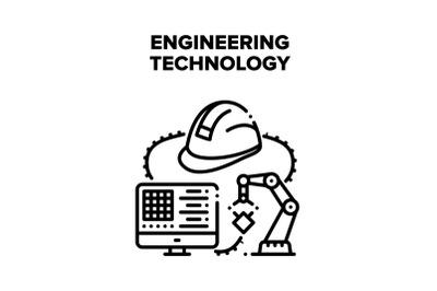 Engineering Technology System Vector Black Illustration