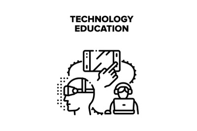 Technology Education Device Vector Black Illustration