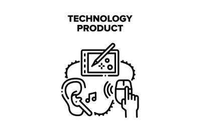 Technology Product Devices Vector Black Illustration