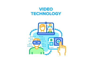 Video Technology Vector Concept Color Illustration