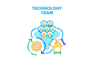 Technology Team Vector Concept Color Illustration