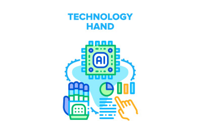 Technology Hand Vector Concept Color Illustration