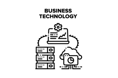 Business Technology Device Vector Black Illustration