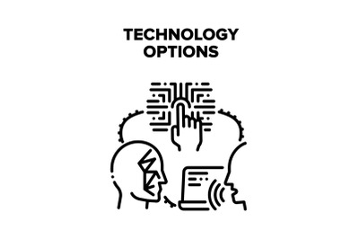 Technology Device Options Vector Black Illustration