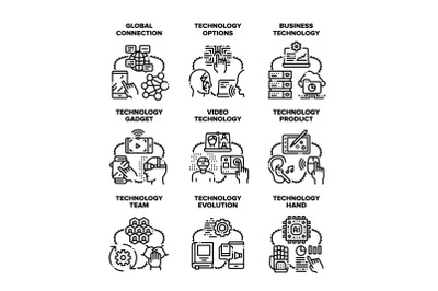 Business Technology Set Icons Vector Illustrations