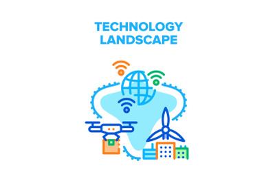 Technology Modern Landscape Vector Concept Color