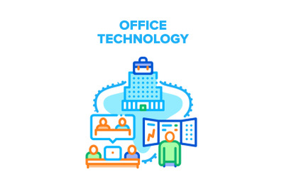 Office Digital Technology Vector Concept Color