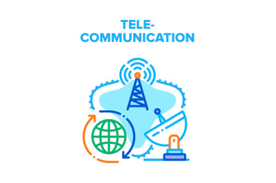 Telecommunication Technology Vector Concept Color