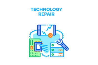 Technology Repair Service Vector Concept Color