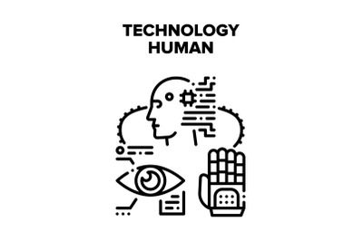 Technology Human Vector Concept Black Illustration