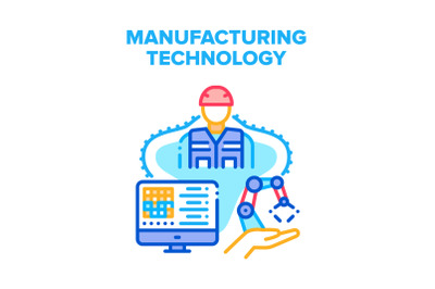 Manufacturing Technology Vector Concept Color