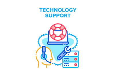 Technology Support Assist Vector Concept Color