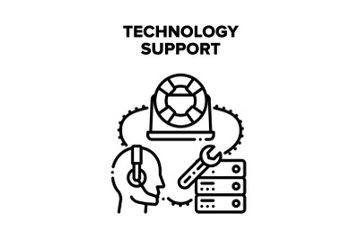 Technology Support Assist Vector Concept