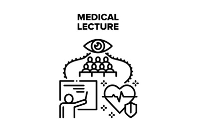 Medical Lecture Vector Concept Black Illustration