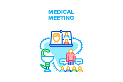 Medical Meeting Vector Concept Color Illustration