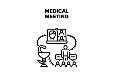 Medical Meeting Vector Concept Black Illustration