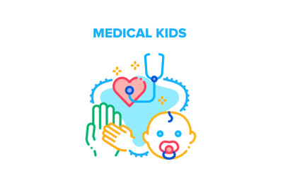 Medical Kids Vector Concept Color Illustration