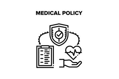 Medical Policy Vector Concept Black Illustration