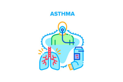 Asthma Disease Vector Concept Color Illustration