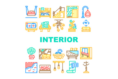 Interior Style Design Collection Icons Set Vector