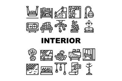 Interior Style Design Collection Icons Set Vector