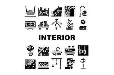 Interior Style Design Collection Icons Set Vector